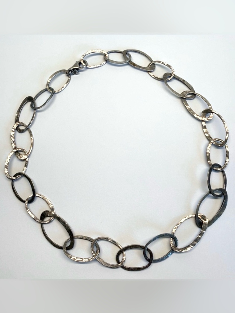 Silpada Sterling Silver Hammered Link Necklace 19” Statement